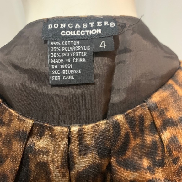 NWOT Doncaster Vintage Cheetah print dress size 4 lined, strap retainers wow! - Picture 5 of 12